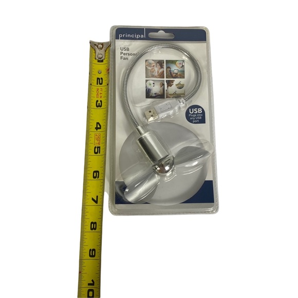 Principal USB Adjustable Neck Personal Fan Silver NWT - Picture 6 of 6